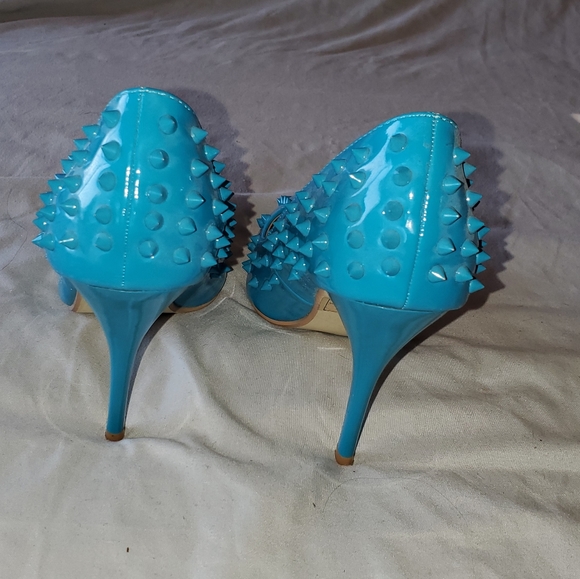 Blue Studded Heels - Picture 2 of 5